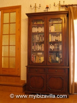 bookcase of ibiza villa