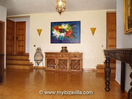 Entrance hall of the villa in Ibiza.