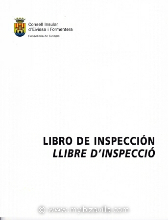 Libro de inspección de la Consejería de Turismo de Ibiza