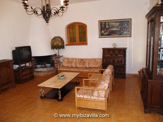 The living room of this Ibiza villa