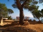 Ibiza Yoga vacation terrace with card table.