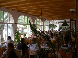 Inside the Ibicenco Restaurant Can Miquel in Ibiza.