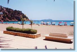 the beach of Cala San Vicente in Ibiza
